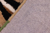 handmade Contemporary Leopard Black Tan Hand Tufted  100% WOOL area rug 2' x 3'