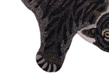 handmade Contemporary Tiger Black Gray Hand Tufted  100% WOOL area rug 2' x 3'
