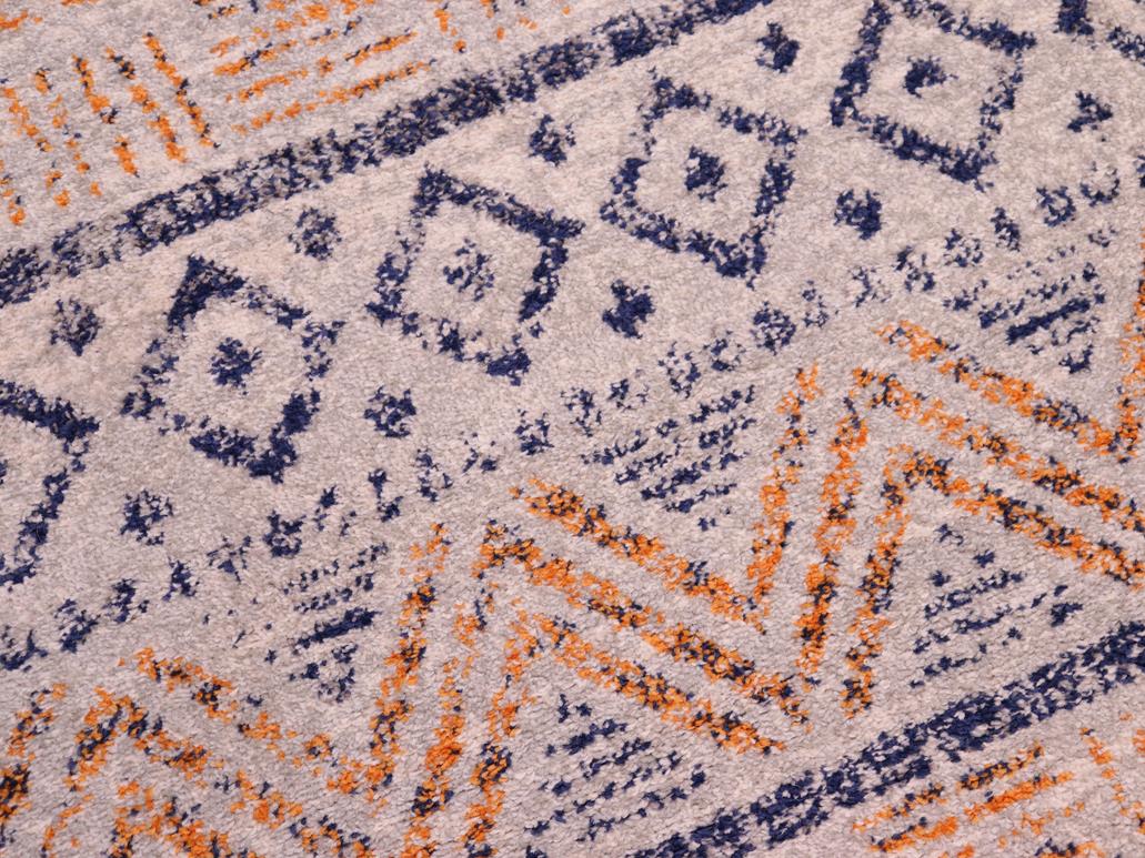 handmade Geometric Modern Gray Blue Machine Made RECTANGLE POLYESTER area rug 9x12