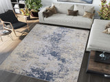 handmade Modern Abstract Gray Blue Machine Made RECTANGLE POLYESTER area rug 9x12