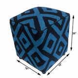 handmade  Ottoman Lt. Blue Black HandmadeRECTANGLE 100% WOOL area rug 