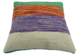 handmade Modern Pillow Rust Purple Hand-Woven SQUARE 100% WOOL area rug