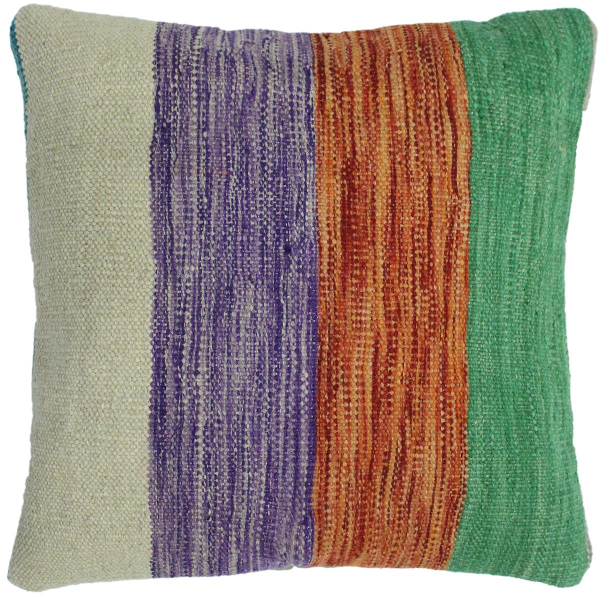 handmade Modern Pillow Rust Purple Hand-Woven SQUARE 100% WOOL area rug