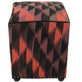 handmade  Ottoman Pink Black HandmadeRECTANGLE 100% WOOL area rug