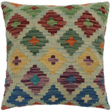 handmade Traditional Pillow Lt. Blue Purple Hand-made SQUARE 100% WOOL area rug