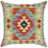 Boho Chic Turkish Daria Hand Woven Kilim Throw Pillow