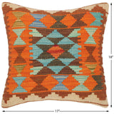 handmade Traditional Pillow Brown Rust Hand-Woven SQUARE 100% WOOL area rug