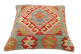 handmade Tribal Turkish Antique Red Green Hand-Woven SQUARE 100% WOOL pillow