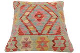 handmade Tribal Turkish Antique Blue Red Hand-Woven SQUARE 100% WOOL pillow