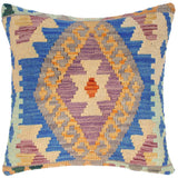 Boho Chic Turkish Calandra Hand Woven Kilim Throw Pillow