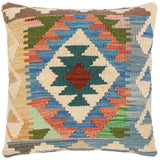 Bohemian Turkish Mikki Hand Woven Kilim Throw Pillow