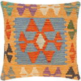 Modern Turkish Nathanae Hand Woven Kilim Throw Pillow