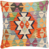 Rustic Turkish Reed Hand Woven Kilim Throw Pillow