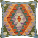 Rustic Turkish Chrystal Hand Woven Kilim Throw Pillow