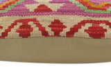 handmade Tribal Turkish Antique Purple Beige Hand-Woven SQUARE 100% WOOL pillow
