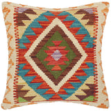 Bohemian Turkish Ela Hand Woven Kilim Throw Pillow