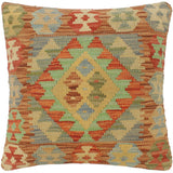 handmade Tribal Turkish Antique Rust Brown Hand-Woven SQUARE 100% WOOL pillow