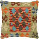 Shabby Chic Turkish Florida Hand Woven Kilim Throw Pillow