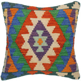 Rustic Turkish Terrie Hand Woven Kilim Throw Pillow