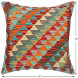 handmade Traditional Pillow Blue Rust Hand-Woven SQUARE 100% WOOL area rug