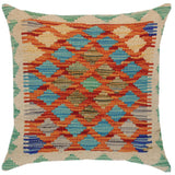 Shabby Chic Turkish Eryn Hand Woven Kilim Throw Pillow