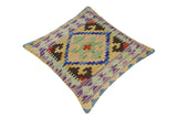 handmade Traditional Pillow Gold Blue Hand-Woven SQUARE 100% WOOL area rug