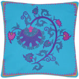 Embroidered Ikat Jada Cotton Pillow
