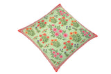 handmade Turkish Throw Pillow Green Red  SQUARE SILK area rug
