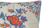 handmade Turkish Throw Pillow Beige Blue  SQUARE VELVET area rug