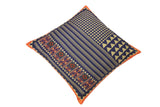 handmade Turkish Throw Pillow Blue Gold  SQUARE SILK area rug