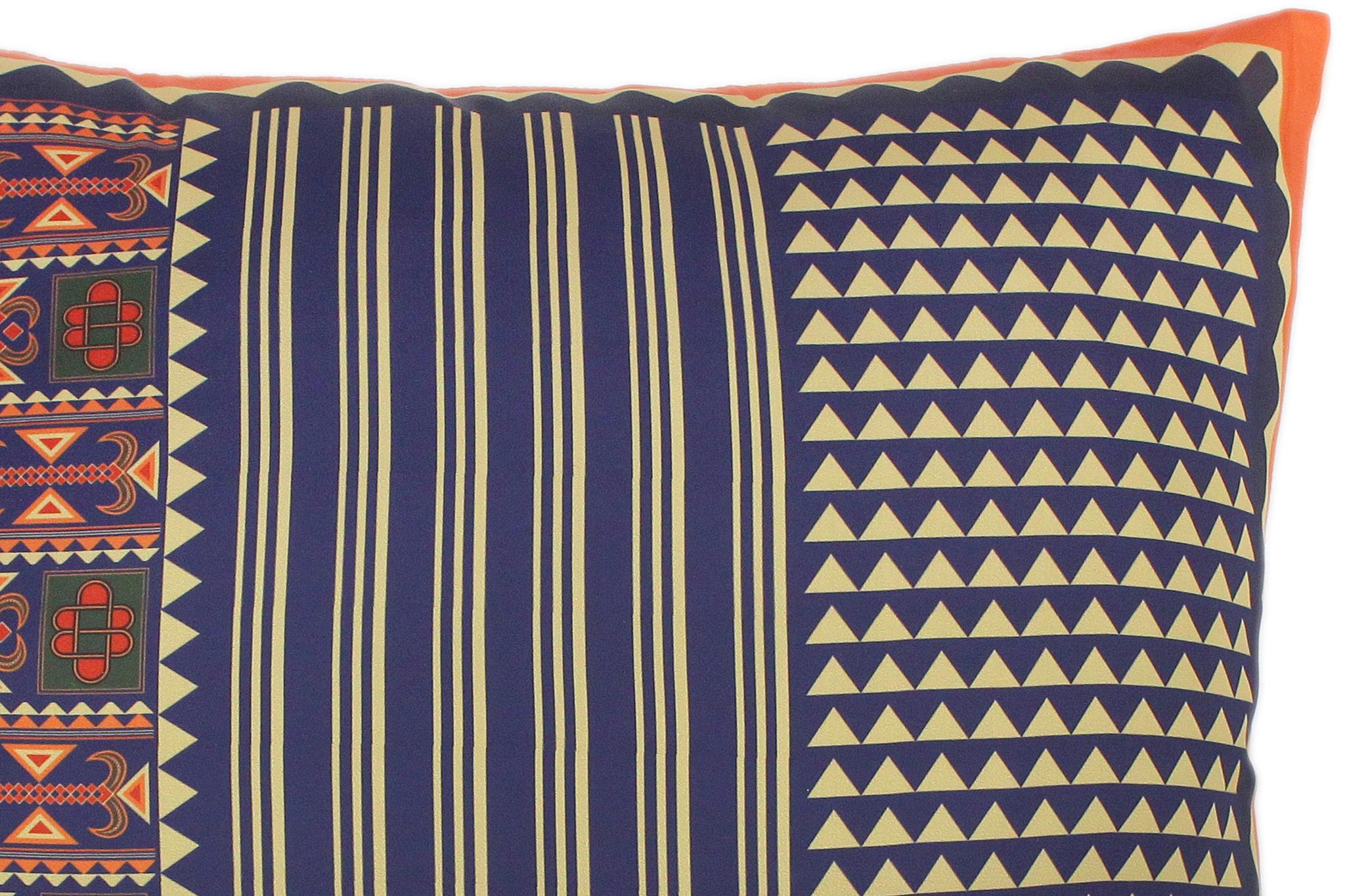handmade Turkish Throw Pillow Blue Gold  SQUARE SILK area rug