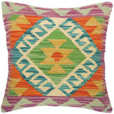 Modern Turkish Verla Hand Woven Kilim Throw Pillow