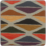 handmade Modern Ottoman Blue Rust HandmadePOUF 100% WOOL area rug