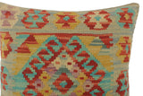 handmade Tribal Turkish Antique Rust Blue Hand-Woven SQUARE 100% WOOL pillow