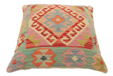 handmade Tribal Turkish Antique Blue Red Hand-Woven SQUARE 100% WOOL pillow