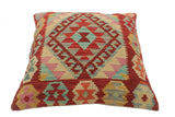 handmade Tribal Turkish Antique Red Blue Hand-Woven SQUARE 100% WOOL pillow