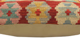 handmade Tribal Turkish Antique Red Blue Hand-Woven SQUARE 100% WOOL pillow