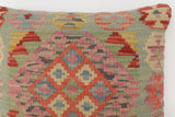 handmade Tribal Turkish Antique Blue Red Hand-Woven SQUARE 100% WOOL pillow