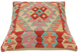 handmade Tribal Turkish Antique Red Blue Hand-Woven SQUARE 100% WOOL pillow