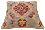 handmade Tribal Turkish Antique Red Blue Hand-Woven SQUARE 100% WOOL pillow