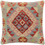 handmade Tribal Turkish Antique Red Blue Hand-Woven SQUARE 100% WOOL pillow