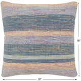 handmade Modern Blue Purple Hand-Woven SQUARE 100% WOOL Pillow
