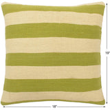 handmade Modern Beige Green Hand-Woven SQUARE 100% WOOL Pillow