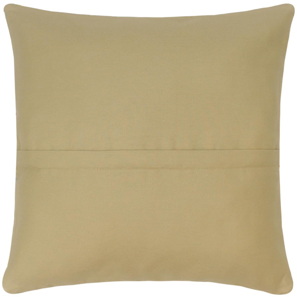 handmade Modern Blue Rust Hand-Woven SQUARE 100% WOOL Pillow