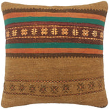 handmade Tribal Turkish Antique Brown Purple Hand-Woven SQUARE 100% WOOL pillow