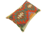 handmade Tribal Rust Blue Hand-Woven RECTANGLE 100% WOOL Pillow