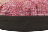 handmade Vintage Pillow Pink Brown Hand-Woven SQUARE 100% WOOL Vintage Pillow