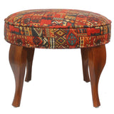 Rustic Moriah Handmade Jaquard Upholstered Ottoman
