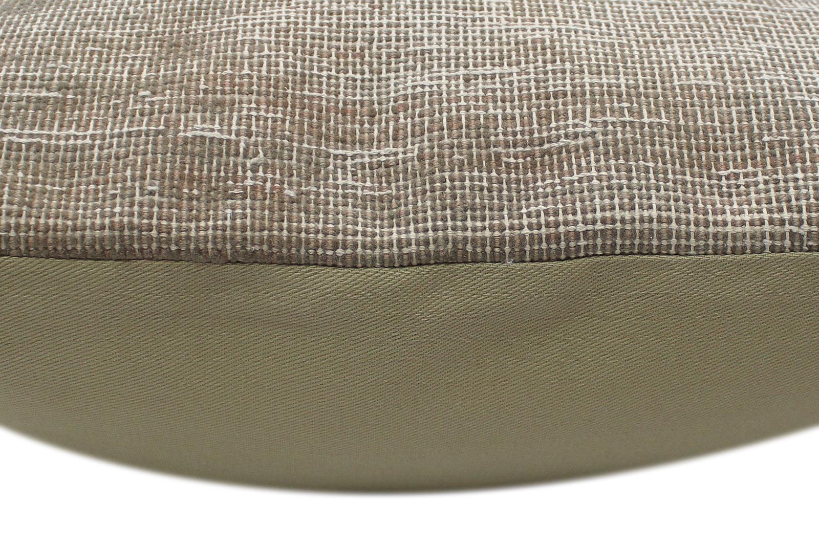 handmade Vintage Pillow Gray Brown Hand-Woven SQUARE 100% WOOL Vintage Pillow