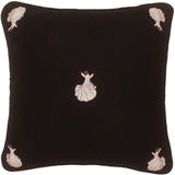 handmade  Pillow Black Maroon Hand-Woven SQUARE VELVET EMBR pillow